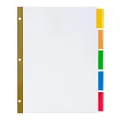 Amazon Basics 5-Tab Paper Binder Dividers, Insertable Multicolor Plastic Tabs, 12 sets