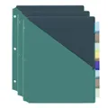 Amazon Basics 8-Tab Plastic Binder Dividers with Pockets, Two Tone, 3 Sets