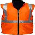 Prime Mover mens Cross Back Polar Fleece Reversible Vest, Orange, X-Large