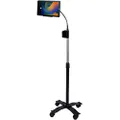 Height-Adjustable Rotating Tablet Floor Stand with Gooseneck