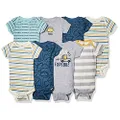 Gerber unisex baby 8-Pack Short Sleeve Onesies Bodysuits and Toddler T Shirt Set, Dinosaur Blue, 0-3 Months UK