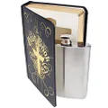 Suck UK Stainless Steel 4 Oz Hip Flask Hip Flask in A Book Hidden Flasks for Liquor to Smuggle Your Booze Groomsmen Gifts for Men Secret Flask & Funny Alcohol Gifts Black