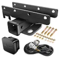 Nilight - JK-61A 2" inch Rear Bumper Tow Trailer Hitch Receiver Kit, Compatible for 2007-2018 Jeep Wrangler JK 4 Door & 2 Unlimited, w/4-Pin Wiring Harness (Exclude JL Models)
