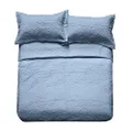 Bambury Single/Double Bed Paisley Coverlet Set, Blue
