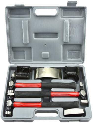 Neiko 20709A Heavy Duty Auto Body Hammer and Dolly Set, 7 Piece Repair Kit for Dents