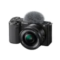 Sony ZV-E10 Interchangeable Lens Vlog Camera with 16-50mm Lens Kit, Black