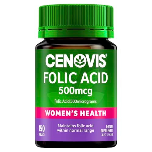 Cenovis Folic Acid 500mcg Tablets 150 - Helps support Healthy Foetal Brain Development - Supports Red Blood Cell Production in Adults - Maintains Folic Acid Levels Within Normal Range in Adults