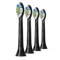 Philips Sonicare Standard Sonic Toothbrush Heads, W2 Optimal White, 4-Pack Standard Size, with BrushSync Mode Pairing, Advanced Stain Removal (Black), HX6064/96