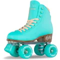 Crazy Skates Retro Roller Skates | Adjustable or Fixed Sizes | Classic Quad Skates for Women and Girls - Teal (Size: Mens 7.5 / Womens 8.5)