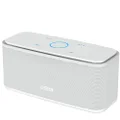 DOSS SoundBox Touch Wireless Bluetooth Speaker with 12W HD Sound and Bass, IPX5 Waterproof, 20H Playtime, Touch Control, Bluetooth 5.0, Handsfree, Speaker for Office, Home, Outdoor, Travel-White