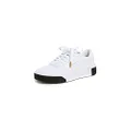 PUMA Women's Cali Sneaker, White-Black, US 9.5