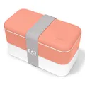 monbento - Bento Box MB Original Tropical with Compartments - 2 Tier Leakproof Lunch Box for Work Lunch Packing and Meal Prep - BPA Free - Food Grade Safe Food Containers - Orange