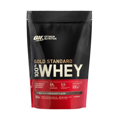 OPTIMUM NUTRITION Gold Standard 100% Whey Protein Powder, Double Rich Chocolate, 454 g