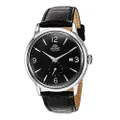 Orient Men's "Bambino Small Seconds" Japanese-Automatic Watch with Leather Strap, 21 mm, Black/Stainless Steel, Automatic Watch