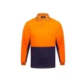 Prime Mover Long Sleeve Micro Mesh Polo Shirt, Orange/Navy, 9X-Large
