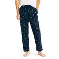 NAUTICA Men's Soft Woven 100% Cotton Elastic Waistband Sleep Pant Pajama Bottoms, Maritime Navy, Large US