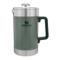 Stanley 10-02888-007 French Press 48oz with Double Vacuum Insulation, Stainless Steel Wide Mouth Coffee Press, Large Capacity, Ergonomic Handle, Dishwasher Safe, Hammertone Green