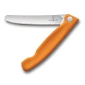 Victorinox Swiss Classic Foldable Paring Knife with Wavy Edge, 11 cm Blade Length, Orange