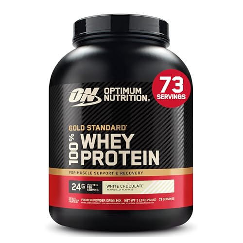 OPTIMUM NUTRITION Gold Standard 100% Whey Protein Powder, White Chocolate, 2.27kg - [packaging may vary]