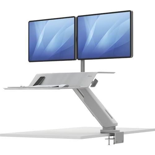 Fellowes Lotus RT Dual Monitor Sit Stand Workstation, White