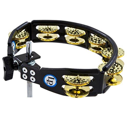 Latin Percussion LP Tambourine Cyclops Black Mountable Brass Clamps Double Row LP179