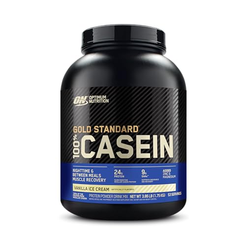 OPTIMUM NUTRITION Gold Standard 100% Casein Protein Powder, Vanilla Flavour 1.75kg - [packaging may vary]
