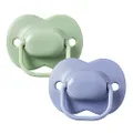 Tommee Tippee Cherry Latex Soother, 18-36 months, Green and Blue, pack of 2 soothers with 100% natural latex baglet