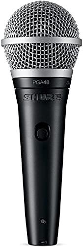 Shure SHR-PGA48XLR Cardioid Dynamic Vocal Microphone with XLR-XLR Cable, Metallic Black (PGA48-XLR)