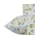 Laura Ashley - King Sheets, Soft Sateen Cotton Bedding Set - Sleek, Smooth, & Breathable Home Decor (Spring Bloom Periwinkle, King)