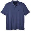 Nautica Men's Classic Fit Short Sleeve Solid Soft Cotton Polo Shirt, Blue Indigo Solid, Large