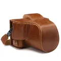 MegaGear MG1493 Fujifilm X-T100 (15-45mm) Ever Ready Genuine Leather Camera Case and Strap - Brown