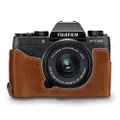 MegaGear MG1495 Fujifilm X-T100 Ever Ready Genuine Leather Camera Half Case and Strap - Brown