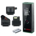 Bosch Home & Garden Zamo III Set Premium Bosch 4 in 1 Digital Laser Measurer Zamo III Set 20m (Range Finder, Tape Adapter, Wheel Adapter, Line Adapter and 2 x AAA Batteries Included), Small, Green