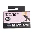 Bonds Womens 40 Denier Semi Opaque Knee High Socks Hosiery, Black