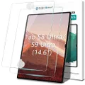 [2 Pack]Tempered Glass for Samsung Galaxy Tab S8 Ultra Screen Protector,[Alignment Tool][Bubble-Free][Anti-Scratch][Case-Friendly]