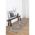 The Rug Collective Distressed Vintage Cezanne Rabbit Gray Inca Gold Runner Rug Wipe Clean Machine Washable Pet Friendly Rug, 80 x 400cm