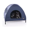 K&H Pet Products Original Pet Cot Tent, Portable Dog House, Dog Shade & Weather Shelter, Elevated Cot Dog Bed, Navy Blue, Medium 25 X 32 X 28 Inches
