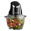 Russell Hobbs RHMFP5BLK, Desire Mini Chopper, Stainless Steel S Blade, One touch Operation, 1L Dishwasher Safe Glass Bowl, Matte Black