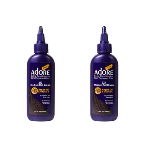 Adore Plus Semi Permanent Hair Color, AD372, Medium Red Brown, 100 millilitre