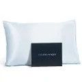 Fishers Finery 19mm 100% Pure Mulberry Silk Pillowcase, Good Housekeeping Quality Tested (Lt Blue, Q)