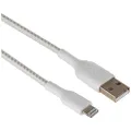 Belkin BoostCharge Braided Lightning to USB-A Cable, White, 1 Meter Length