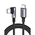 UGREEN USB C to USB C Charger Cable, 60W Right Angle 90 Degree Type C PD Fast Charge Compatible with iPhone 15 Pro Max, Google Pixel 7, Samsung S23 S22, MacBook Pro/Air, iPad Pro 2022, NS Switch, 3M