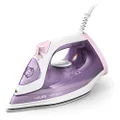 Philips Perfect Care 3000 Series Steam Iron, 2000 W Power, 30 g/min Continuous Steam, 140 g Steam Boost, 300 ml Water Tank, Ceramic Soleplate, Purple (DST3010/39)