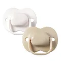 Tommee Tippee Cherry Latex Soother, 0-6 months, White and Beige, pack of 2 soothers with 100% natural latex baglet