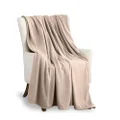 Martex Fleece Blanket Twin Size - Fleece Bed Blanket - All Season Warm Lightweight Super Soft Anti Static Throw Blanket - Beige Blanket - Hotel Quality- Blanket for Couch (66x90 Inches, Beige)