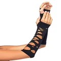 Leg Avenue Women's Distressed Glove Arm Warmers Costume Accessory, O/S, Black, Black Distressed, One size