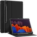 Soke Galaxy Tab S8+/S7 FE/S7 Plus Case with S Pen Holder [SM-X800/X806/T730/T736B/T970/T975] - Shockproof Stand Folio Case for Samsung Tab S8+ 2022/S7 FE 2021/S7 Plus 2020 12.4" Tablet,Black