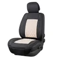Amazon Basics Deluxe Sideless Universal Fit Leatherette Seat Cover, Black and Beige