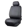 Amazon Basics Deluxe Sideless Universal Fit Leatherette Seat Cover with Back Organizer, Black