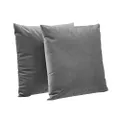 Amazon Basics 2-Pack Velvet Fleece Decorative Throw Pillows - 18" Square, Dark Grey